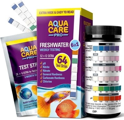 Aqua Care Freshwater Aquarium Test Strips 6 in 1