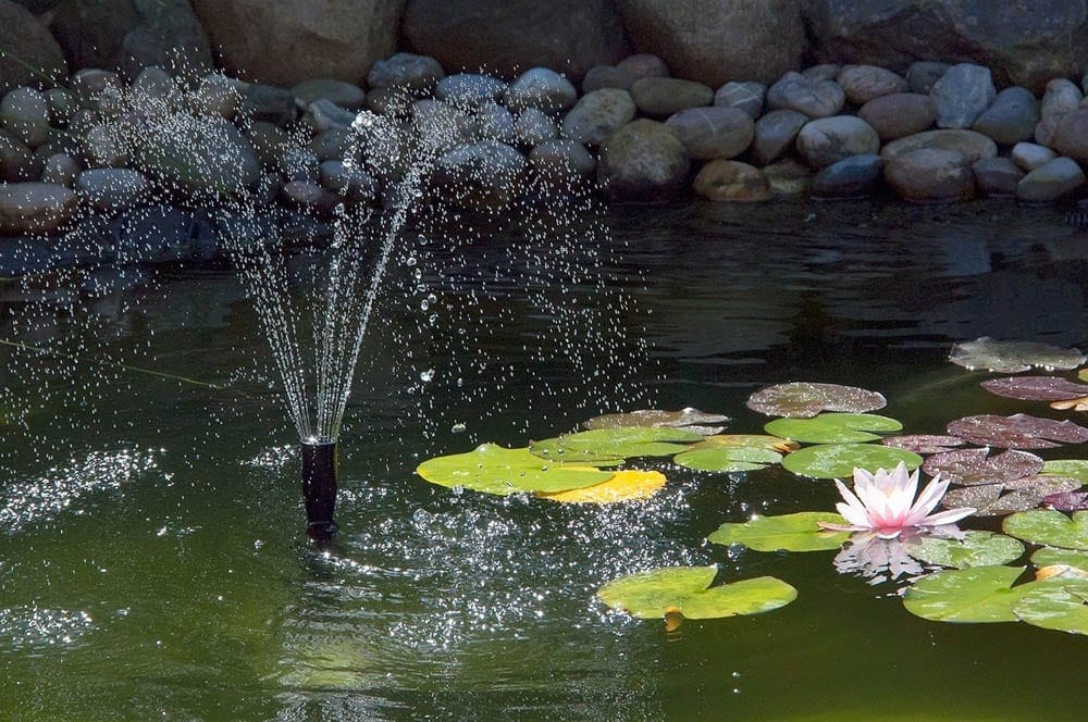 pond with sprinkler