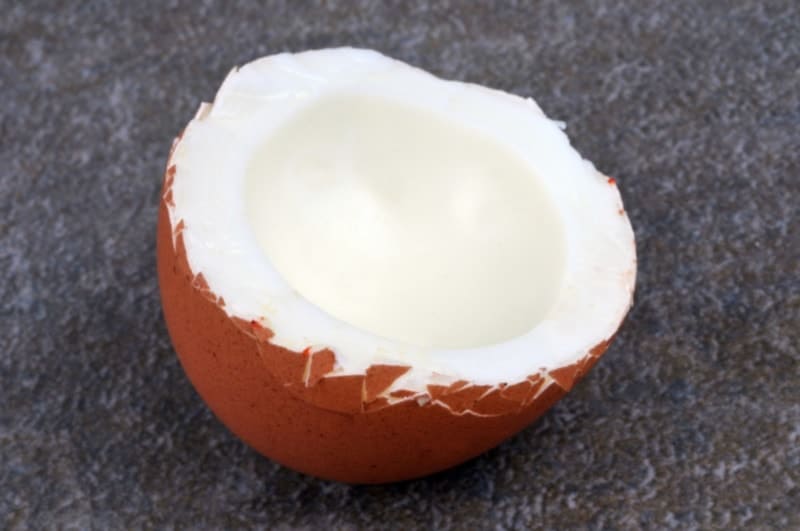 Boiled egg with no yolk