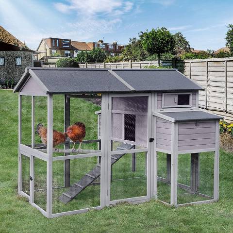 Large Wooden Multi-Level Poultry Cage