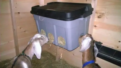 DIY Homestead Lifestyle Storage Container Goat Hay Feeder