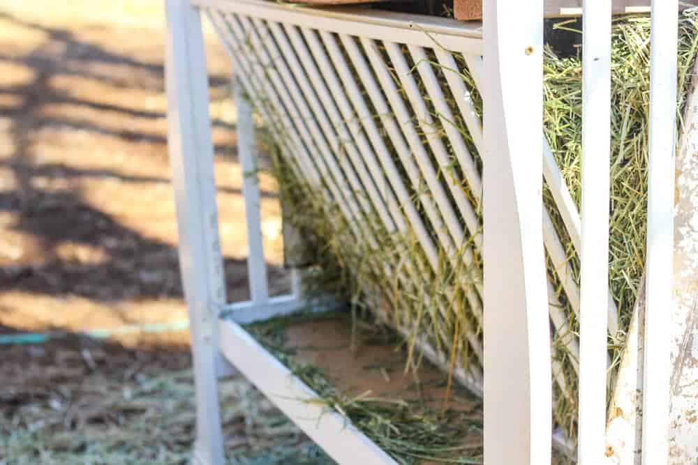 DIY Repurposed Crib Hay Feeder