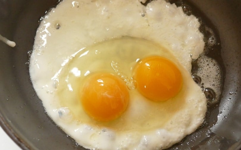 fried egg with two yolks