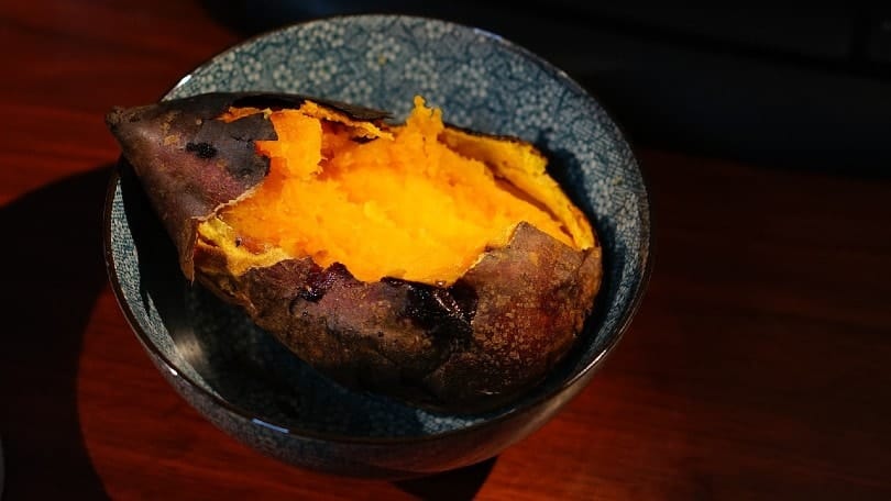 roasted sweet potato in a bowl